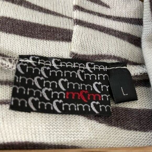 Open Front Cardigan Women’s Size Large NWT Zebra Print Top White/Gray - Picture 6 of 7